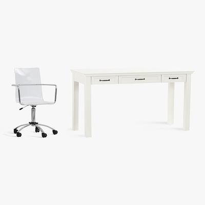 Wildkin Premium Homework Desk and Stool Set White with Natural