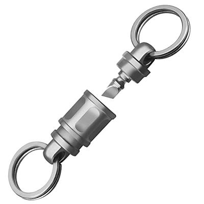 1 Pc High Quality Titanium Alloy Detachable Keychain Universal Rotatable  Double-ring Ring Quick Release Keychain For Car Gift Jewelry