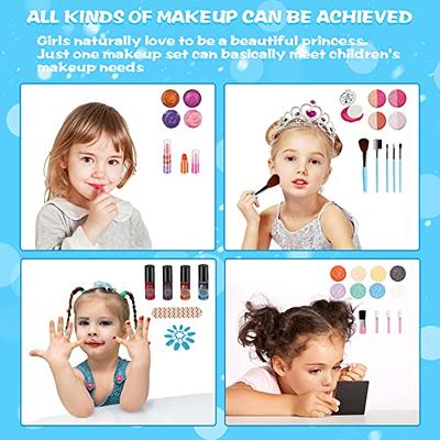 Fristelse tidligere Blind tillid Mathea Kids Makeup Kit for Girl 43 PCS Washable Non-Toxic Real Cosmetic  Case for Little