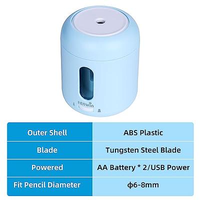  tenwin Electric Pencil Sharpener,Battery Powered and Portable Pencil  Sharpeners Kid, Blade to Fast Sharpen,Suitable for NO.2/Colored Pencils(6-8mm),  School/Classroom/Office/Home : Everything Else