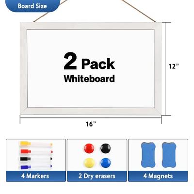 2-Pack Small Dry Erase Board Magnetic White Board Wall Hanging, 16x12White  Wooden Frame Whiteboard with Stand for Kids Students, Mini White Boards  Desk for Office Kitchen School Drawing Schedule - Yahoo Shopping