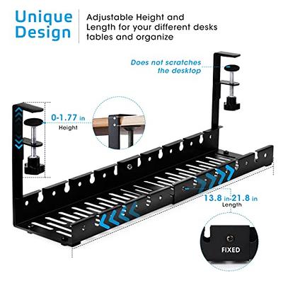 Under Desk Cable Management Tray, Adjustable 11.2 into 21.8 No Drill Wire  Organizer, Cord Management with Cable Holder Ties for Office Home Desk Cable  Hider - Yahoo Shopping