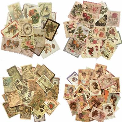 Vintage Postal Stamps Sticker Sheet