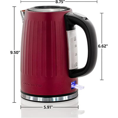 OVENTE 7-Cup Glass Cordless Body Electric Kettle with Stainless