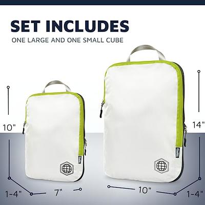 Compression Packing Cubes, Travel Packing Organizer Bags for Luggage /  Backpack - White, 3 Pack
