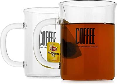 Lysenn Iridescent Glass Coffee Mug with Lid - Premium Classical Vertical  Stripes Glass Tea Cup - for, Latte, Tea, Chocolate, Juice, Water