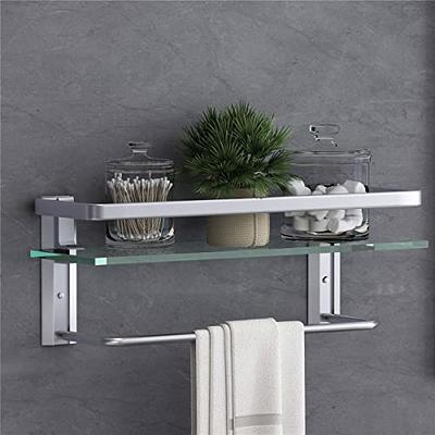 Bathroom Organizer Wall Shelf With Towel Hooks