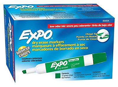 EXPO Low Odor Dry Erase Marker Starter Set, Chisel Tip, Assorted,  Whiteboard Eraser, Cleaning Spray, 6 Count & Low Odor Dry Erase Markers,  Chisel Tip, Green, 12 Count - Yahoo Shopping