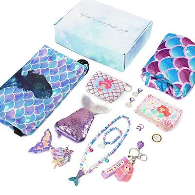 Mermaid Gifts for Girls, Little Mermaid Tail Blanket Backpack