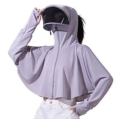 Wopedally Ice Silk Uv Protection Hooded Windbreaker Jacket With Visor, Sun  Protection Clothing Women Uv Protection Cooling Hoodie (Gray,one size) -  Yahoo Shopping