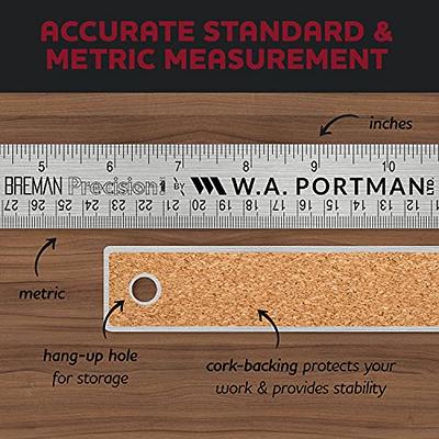 Premium Quality Metal Edge Wooden Ruler 30cm 12 Inch (Imperial And Metric)