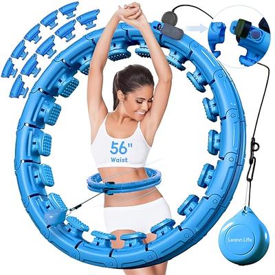 Teal Elite Smart Weighted Hula Hoop for Adults Weight Loss Fully Adjustable  with Detachable Knots 2 in 1 Abdomen Fitness Massage Infinity Hoops