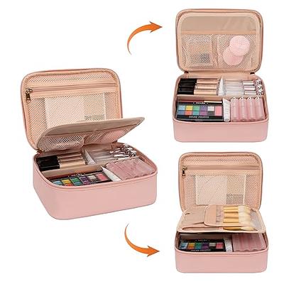 OCHEAL Clear Makeup Bag, Portable Storage Organizer Cosmetic Travel Bag  Cute Pouch For Women and Girls Cosmetics Bags with Divider Brush