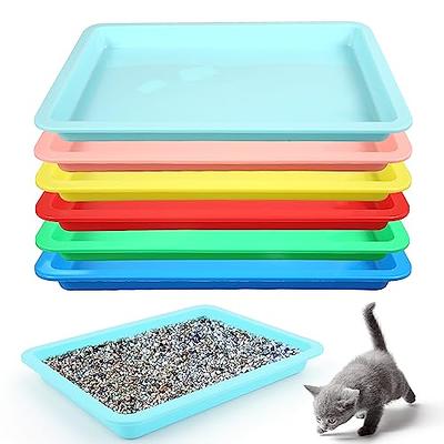 6pcs Kitten Litter Box, Plastic Cat Litter Trays Colorful Kitten