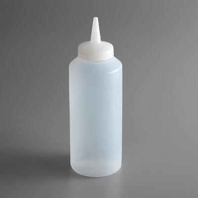 12 oz Squeeze Bottle, Clear with Cone Tip and Natural Top - Pack of 6