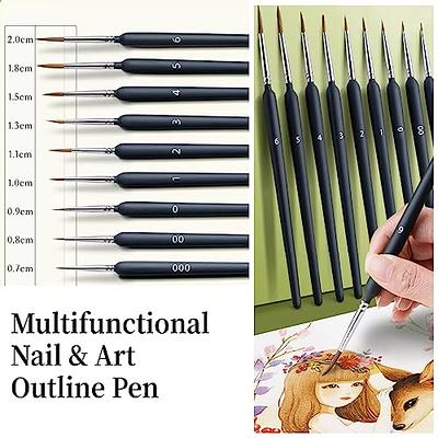 5 PCS Long Nail Art Liner Brushes 24/18/12/9/6mm Nail Detail Brush Thin  Nail Design Brush Pen Set for Nail Painting Drawing