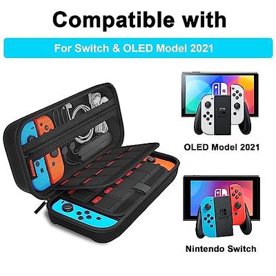 Orzly Carry Case Compatible with Nintendo Switch and New Switch OLED  Console - Black Protective Hard Portable Travel Carry Case Shell Pouch with  Pockets for Accessories and Games