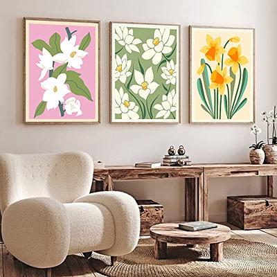 Yellow Flowers PAINT by NUMBER Kit for Adults, Watercolor Painting,easy DIY  Beginners Acrylic Paint Kit ,bedroom Wall Art Gift 