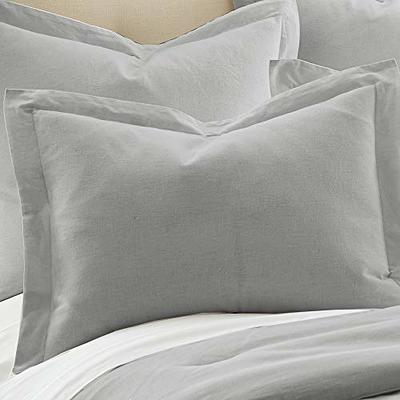 Levtex Home Washed Linen Square Pillow Cover, Set of 2 - Light Grey