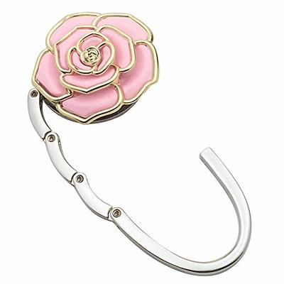 Wrapables Scenic Purse Hook Hanger, Foldable Handbag Table Hanger, Pink  Daisies