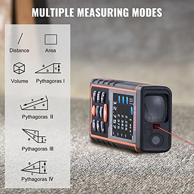 PREXISO Mini Laser Measurement Tool, 135Ft Rechargeable Laser Distance  Meter Ft/Ft+in/in/M Unit, Laser Measure with High Accuracy, Pythagorean