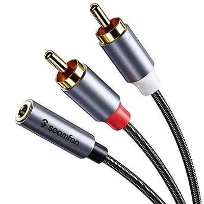 4 inch Mini Jack 3.5mm Male Stereo Plug to 2 RCA Female Jack adapter cable