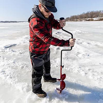 8 Inch Ice Auger, 35.95 Inch Extended Reach for Drilling Deep Ice Fishing  Holes, LONGRUN Auger