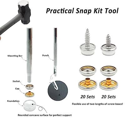 Canvas Snap Kit, Stainless Steel Snaps Marine Grade Snaps for Boat Cover -  Snap Kit for Boat Cover 3/8 Socket Metal Snaps Fasteners for Clothing