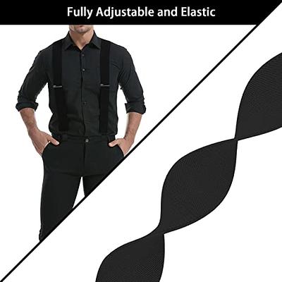 MENDENG Suspenders for Men Heavy Duty Swivel Hooks Retro X