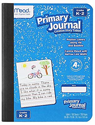 Mead® Primary Journal, Half Page Ruled, Grades K-2, 7 1/2 x 9 3/4, 100  Sheets, Red, Early Learning