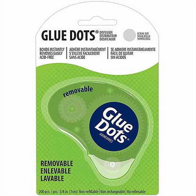 Glue Dots Dot N' Go Glue Dot Dispenser with 200 Removable Double