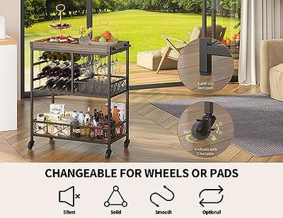 Gymax Kitchen Cart Island on Wheels Utility Trolley Rolling Coffee