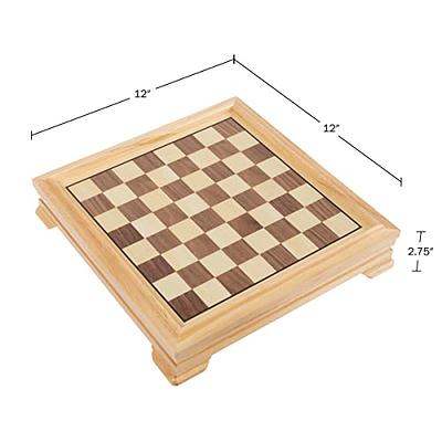 Hey! Play! 3-in-1 Deluxe Wooden Chess, Backgammon and Chess Set