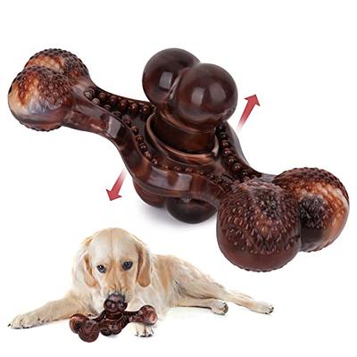 Aelflane Dog Chew Toys for Aggressive Chewers,Indestructible Dog Toy ,Tough  Nylon Double-Bone Dog Chew Toy,Bacon Flavor