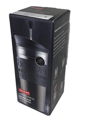 Bodum Travel Press Stainless Steel Coffee and Tea 15 Ounce Black