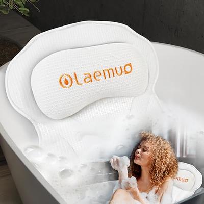 Bathtub Pillow for Neck and Shoulder: Spa Bathroom Accessories Bath Pillow  for Bathtub with 6 Suction Cups. Luxury Headrest Bath Cushion for Tub.