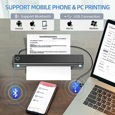 Phomemo Portable Printer Wireless for Travel, [New] M08F-Letter Bluetooth  Mobile Printer Support 8.5 X 11 US Letter, Inkless Thermal Compact Printer,  Compatible with Android and iOS Phone & Laptop 