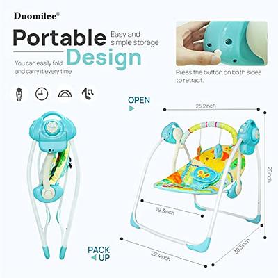 Bioby Baby Swing for Infants to Toddler, Electric Portable Baby Bouncer for  0-6 Months Newborn, Baby Rocker with 5 Swing Speeds and Remote Control