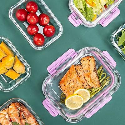  C CREST Glass Food Storage Bowls with Airtight Lids