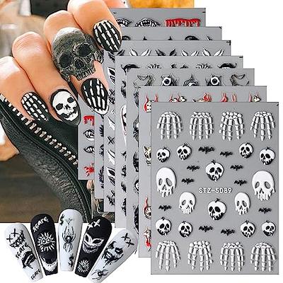 9 Sheets Halloween Nail Art Stickers Ghost 3D Nail Decals Spider Skull  Scary Flame Scar Bloody Nail Designs Rose Bones Horror Eyes Nail Art  Supplies Nail Decorations Accessories for Women - Yahoo Shopping