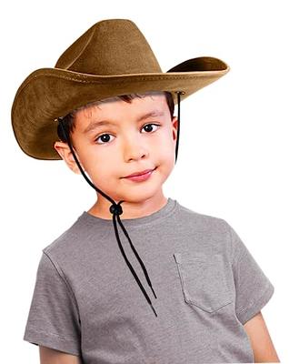 Narwhal Novelties Junior Brown Cowboy Hat with Red Bandana Set - Kids  Western Wear with Felt Cowboy Hat for Boys, Kids Cowboy Hats for Dress up