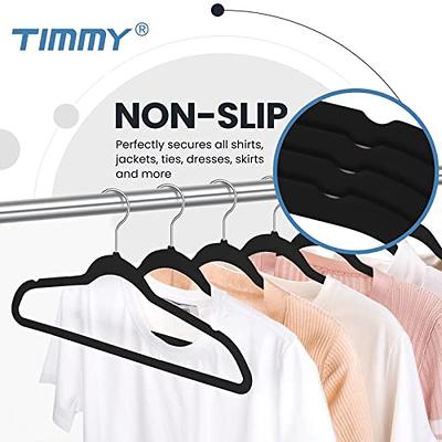 Velvet Hanger, Non-Slip Suit Clothes Hangers | Premium Black Clothes  Hangers Non-Slip Felt Hangers| Pack of 50 Lightweight Space Saving Hangers  | 17.5