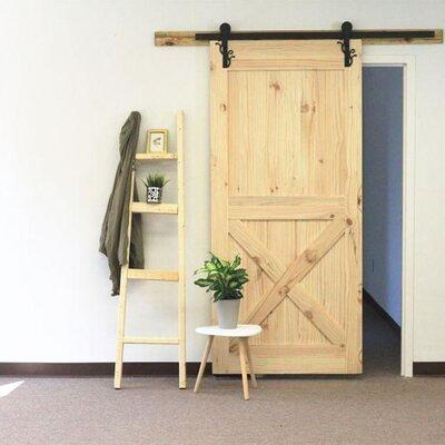 HOMACER 4 ft./48 in. Black Rustic Non-Bypass Sliding Barn Door