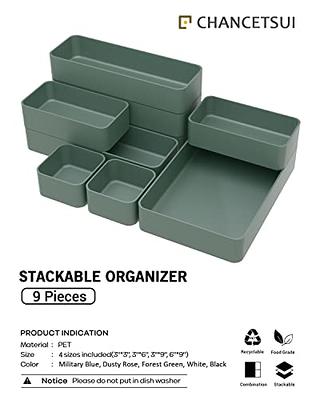 Plastic Desk Drawer and Shelf Organizer Tray Stackable Vanity Desk Drawer  Organizers Bins Trays in 3 Sizes 