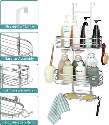 Dracelo Satin Extra Wide Metal Wire Over The Bathroom Shower Door Caddy,  Hanging Storage Organizer - Yahoo Shopping