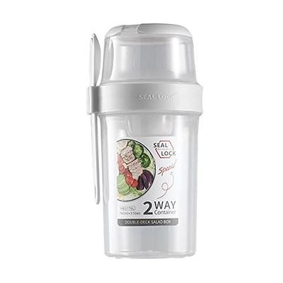Keep Fit Salad Meal Shaker Cup,Salad Container for Lunch, Portable Fruit  and Vegetable Salad Cups Container with Fork & Salad Dressing Holder White  size-M - Yahoo Shopping