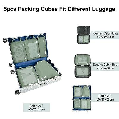 ECOHUB 5 Set Compression Packing Cubes for Suitcases Organiser Bags Set  Travel Essentials with Shoe Bags for Travel Tear-resistant Travel  Accessories