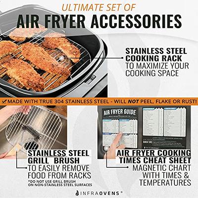 Air Fryer Accessories 12 pcs Compatible with Ninja, Power XL, Gourmia +  more, 100pcs Parchment Paper Liners, Silicone Mat, Stainless Steel Rack,  Reusable Mats, Magnetic Cheat Sheets, Brush Cleaner - Yahoo Shopping