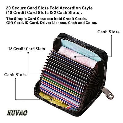 FurArt Credit Card Wallet, Zipper Cases Holder For Men Women, RFID Black