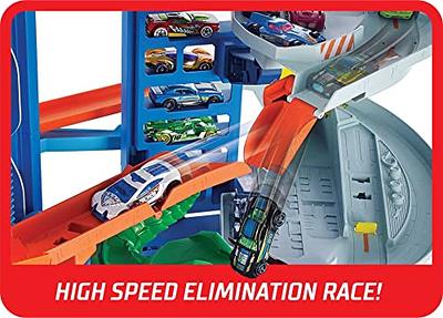 Hot Wheels Ultimate Garage Track Set with 2 Toy Cars, Hot Wheels City  Playset with Multi-Level Side-by-Side Racetrack, Moving T-Rex Dino & Hot  Wheels Storage for 100+ 1:64 Vehicles ( Exclusive) 
